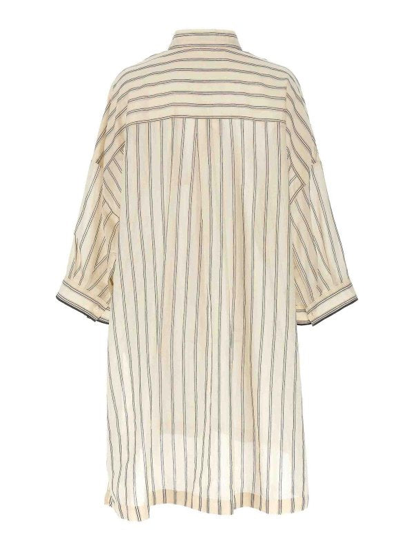 BRUNELLO CUCINELLI WOMEN'S BEIGE SILK BLEND OVERSIZED SHIRT