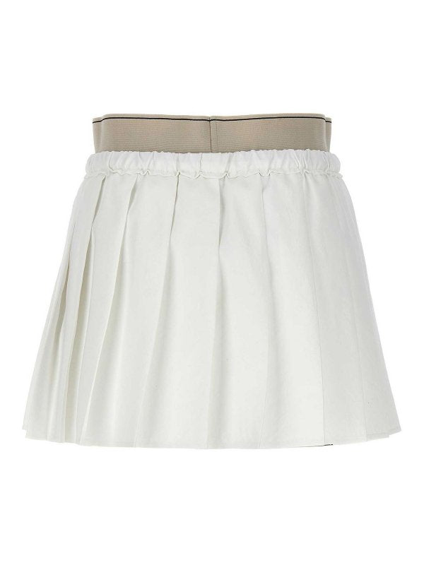 BRUNELLO CUCINELLI WOMEN'S WHITE PLEATED SKIRT