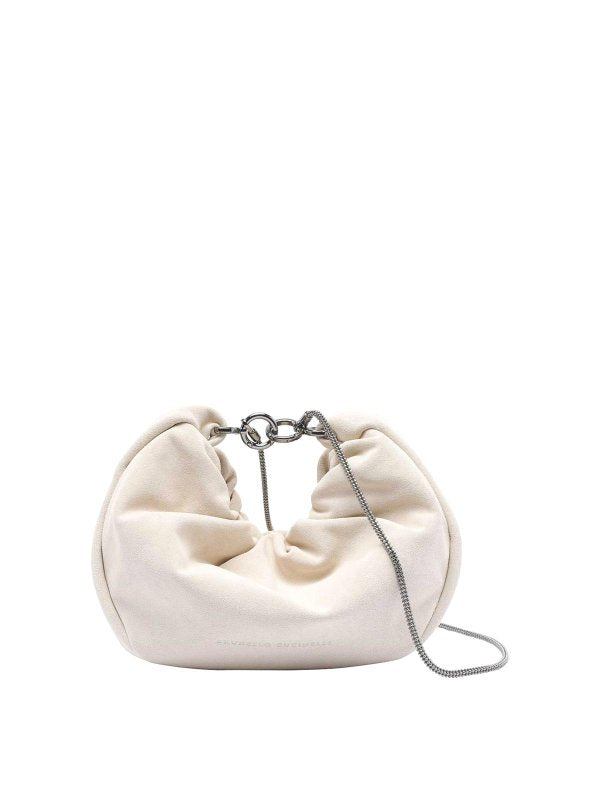 BRUNELLO CUCINELLI WOMEN'S OFF WHITE LEATHER SHOULDER BAG