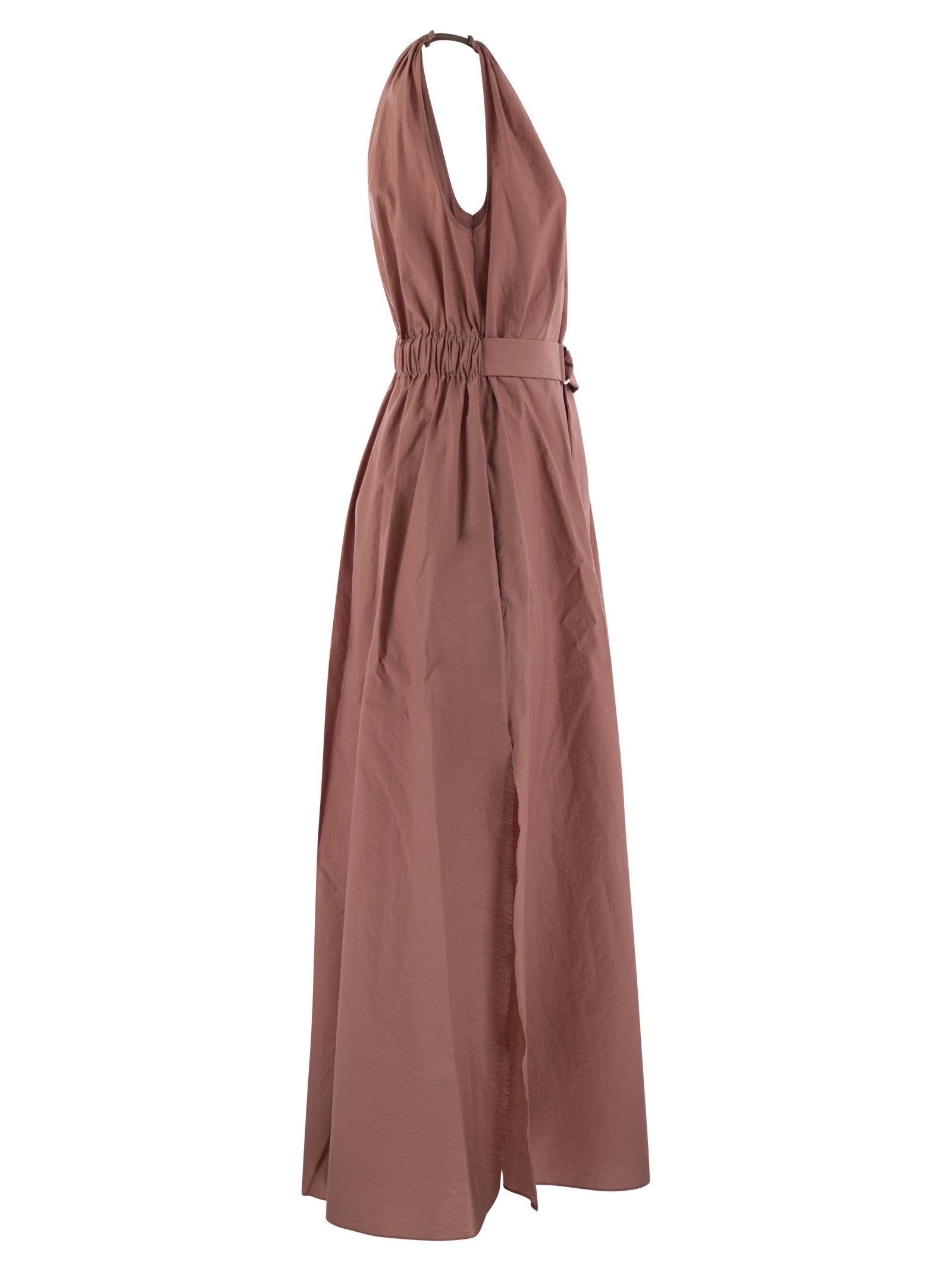 BRUNELLO CUCINELLI WOMEN'S DUSTY PINK BELTED DRESS