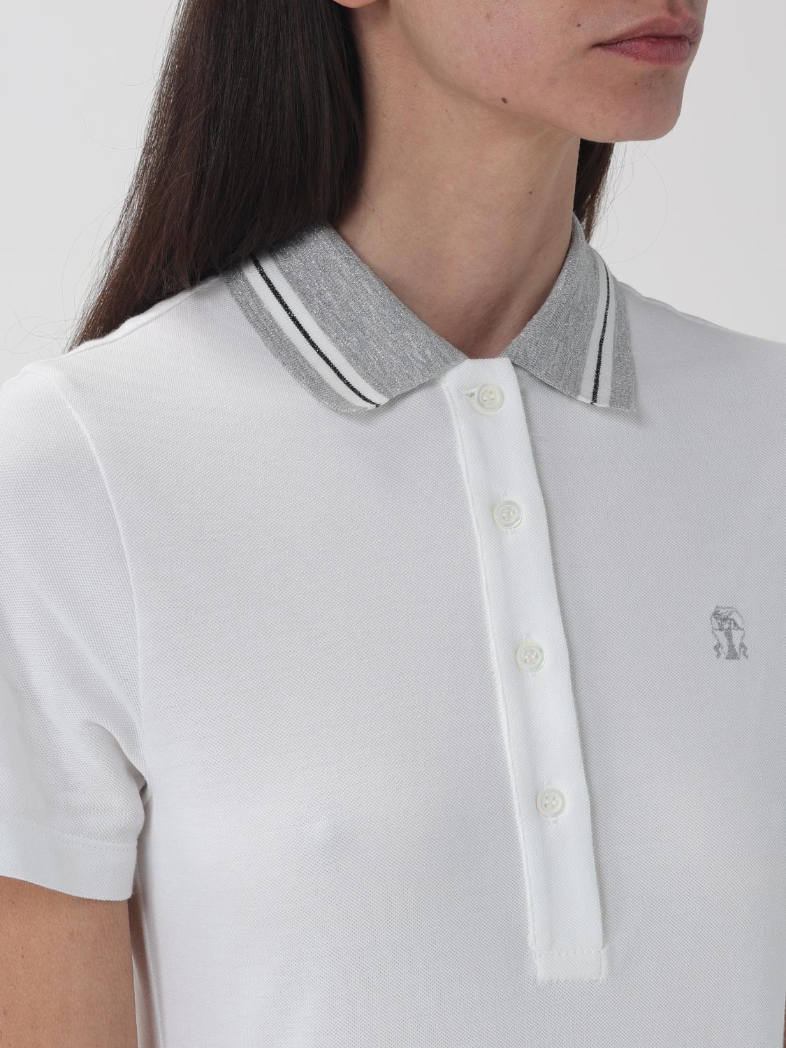 BRUNELLO CUCINELLI WOMEN'S WHITE POLO COLLAR DRESS