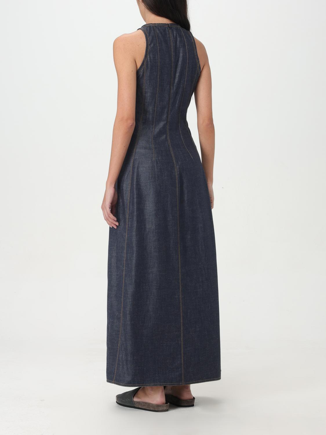 BRUNELLO CUCINELLI WOMEN'S DARK BLUE SLEEVELESS DRESS