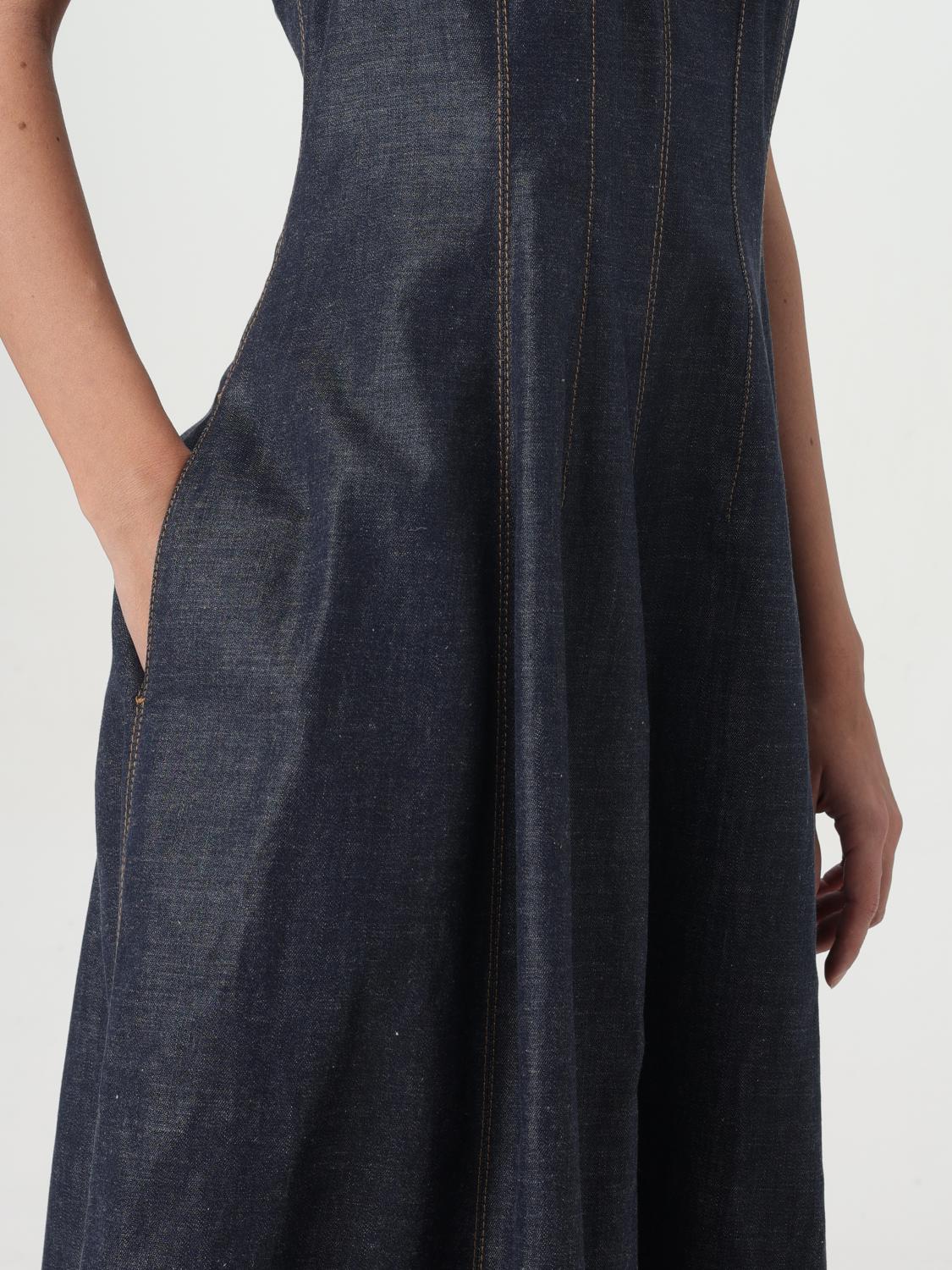 BRUNELLO CUCINELLI WOMEN'S DARK BLUE SLEEVELESS DRESS