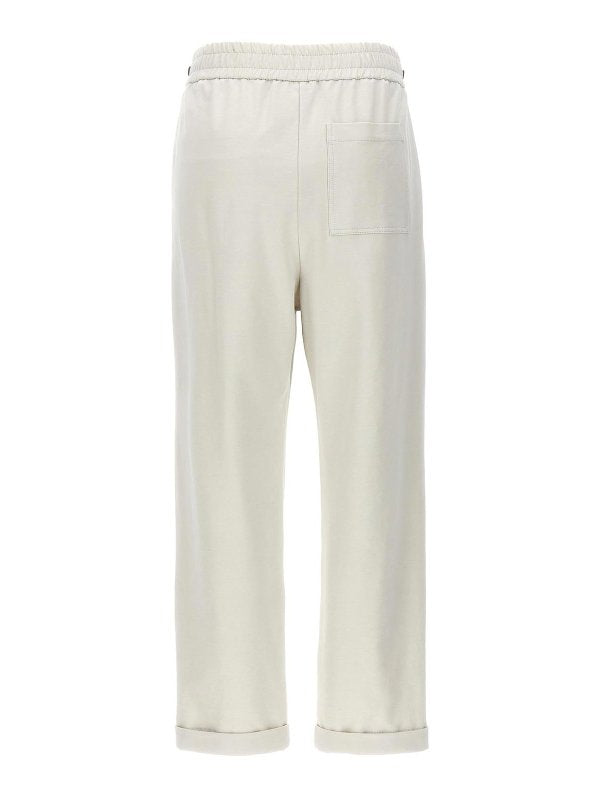 BRUNELLO CUCINELLI WOMEN'S OFF WHITE RELAXED TROUSERS