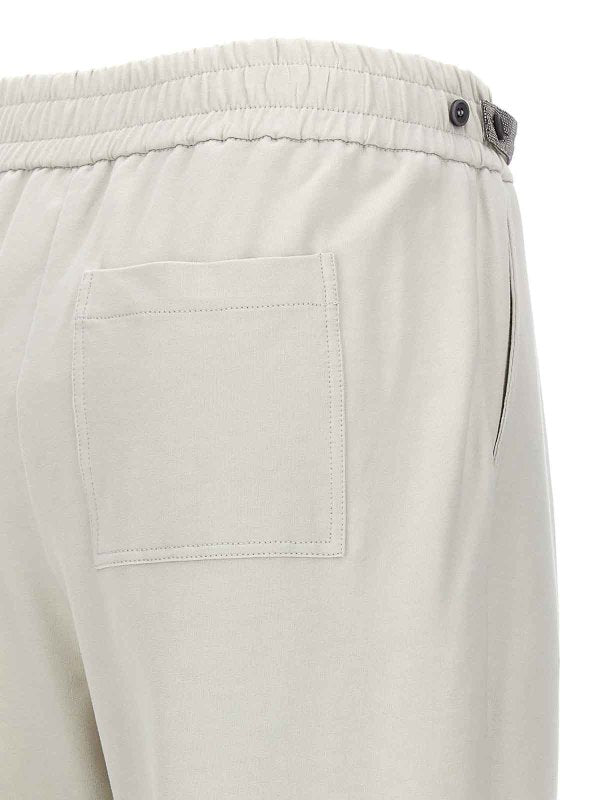 BRUNELLO CUCINELLI WOMEN'S OFF WHITE RELAXED TROUSERS