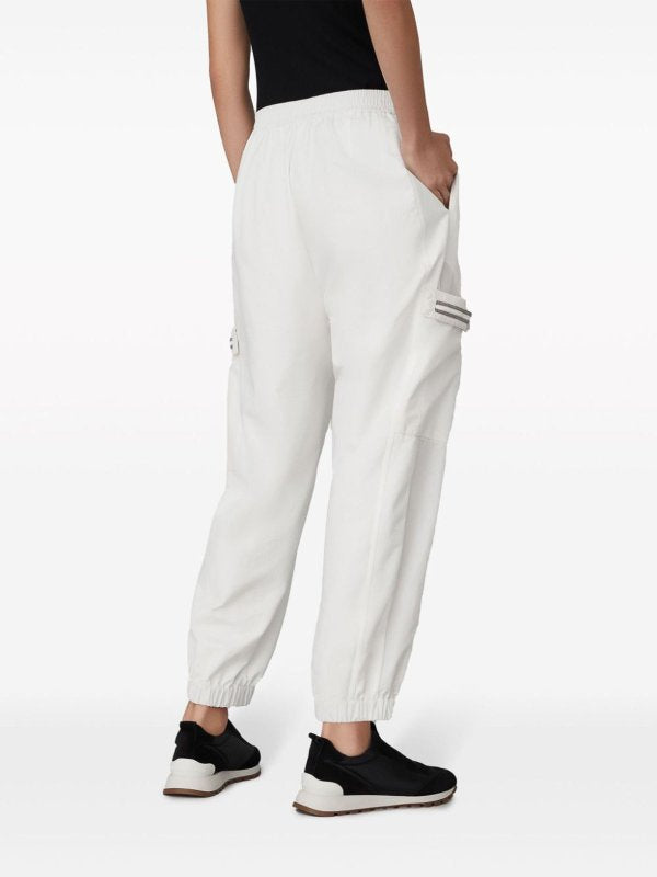 BRUNELLO CUCINELLI WOMEN'S OFF WHITE RELAXED COTTON TROUSERS