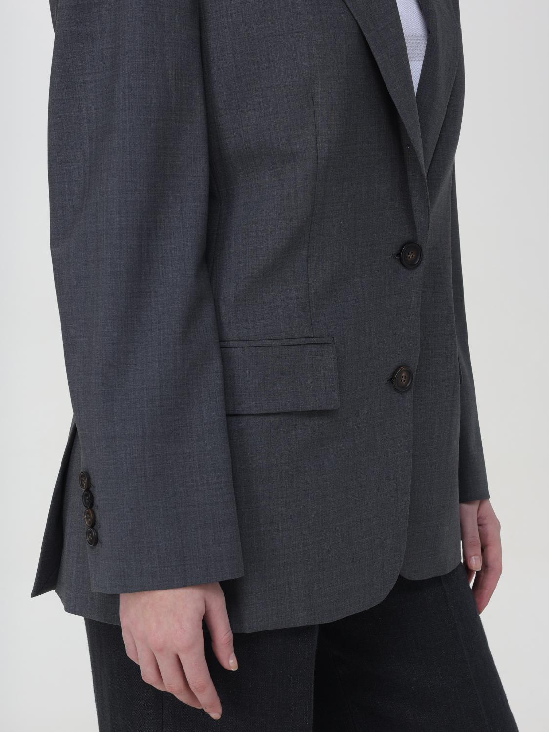 BRUNELLO CUCINELLI WOMEN'S DARK GREY WOOL BLAZER