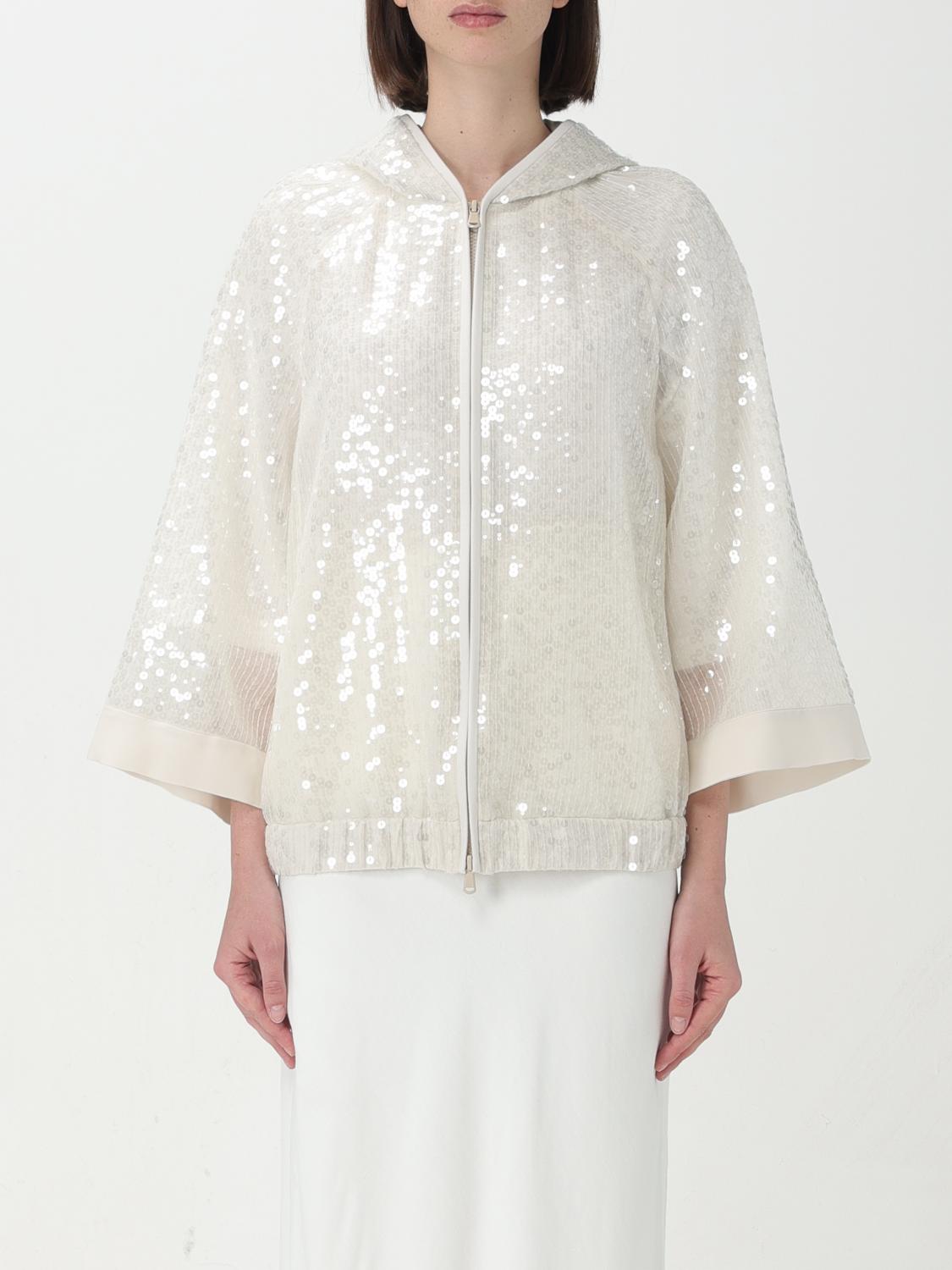 BRUNELLO CUCINELLI WOMEN'S OFF WHITE SEQUIN JACKET