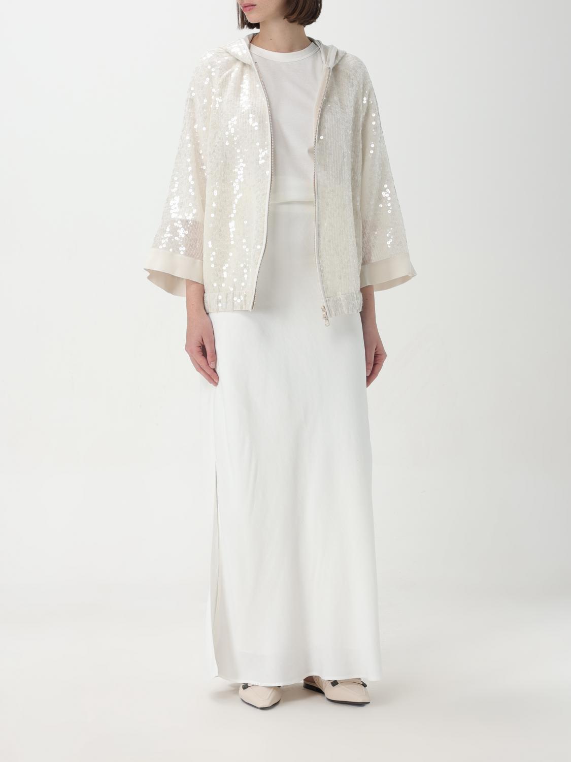 BRUNELLO CUCINELLI WOMEN'S OFF WHITE SEQUIN JACKET