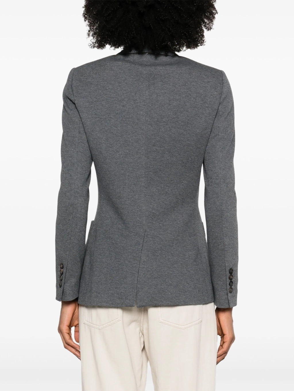 BRUNELLO CUCINELLI WOMEN'S GREY TAILORED COTTON JACKET