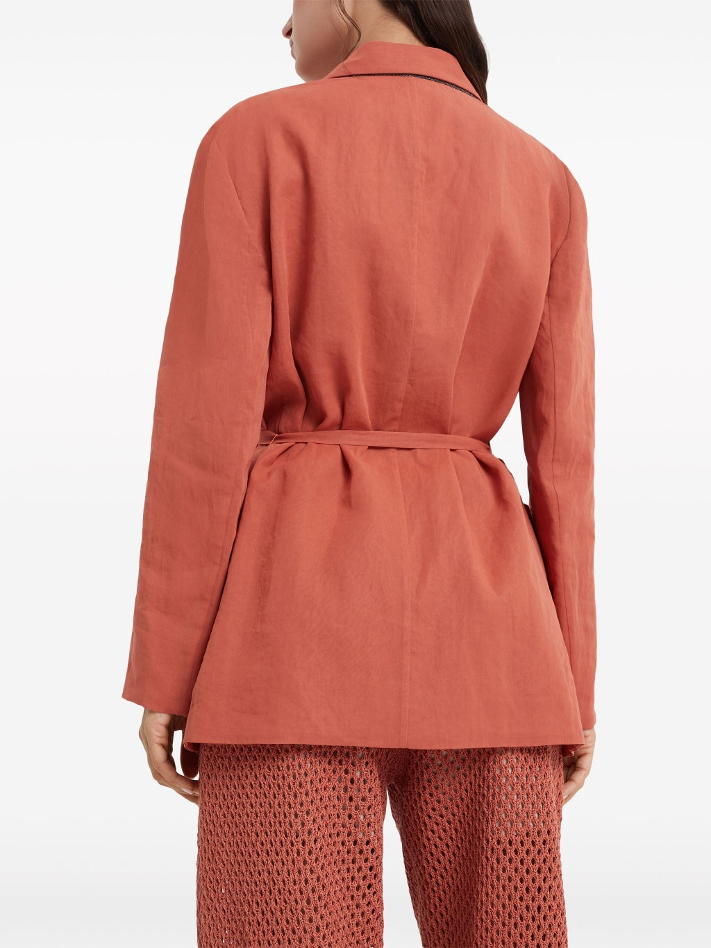 BRUNELLO CUCINELLI WOMEN'S RUST RELAXED COTTON JACKET