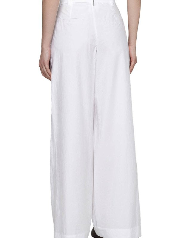 BRUNELLO CUCINELLI WOMEN'S NATURALE WIDE LEG COTTON TROUSERS