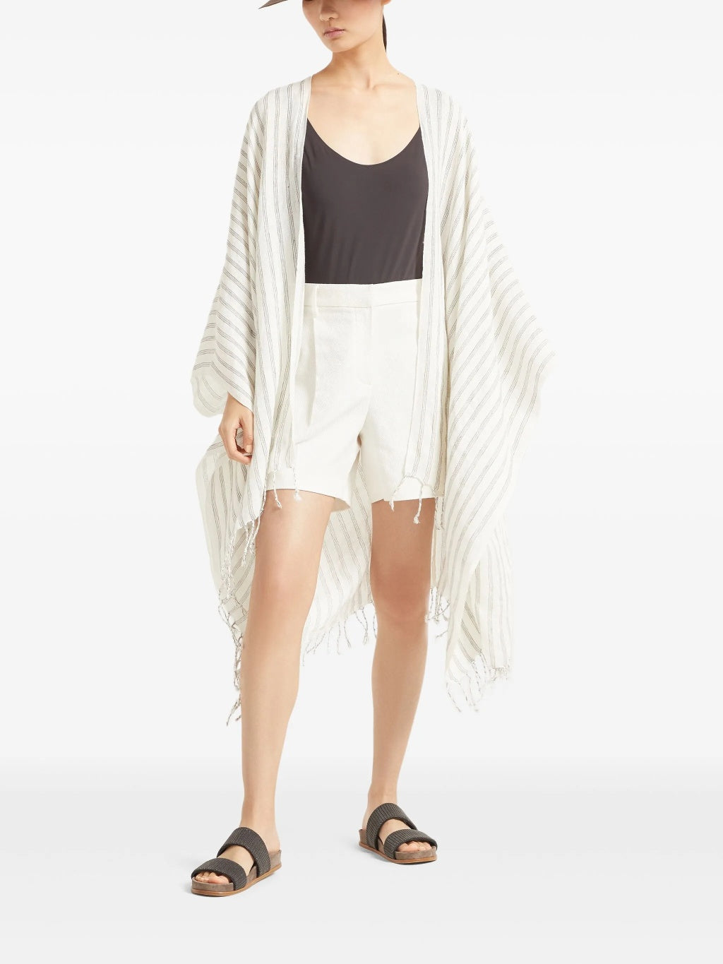 BRUNELLO CUCINELLI WOMEN'S OFF WHITE LINEN SCARF