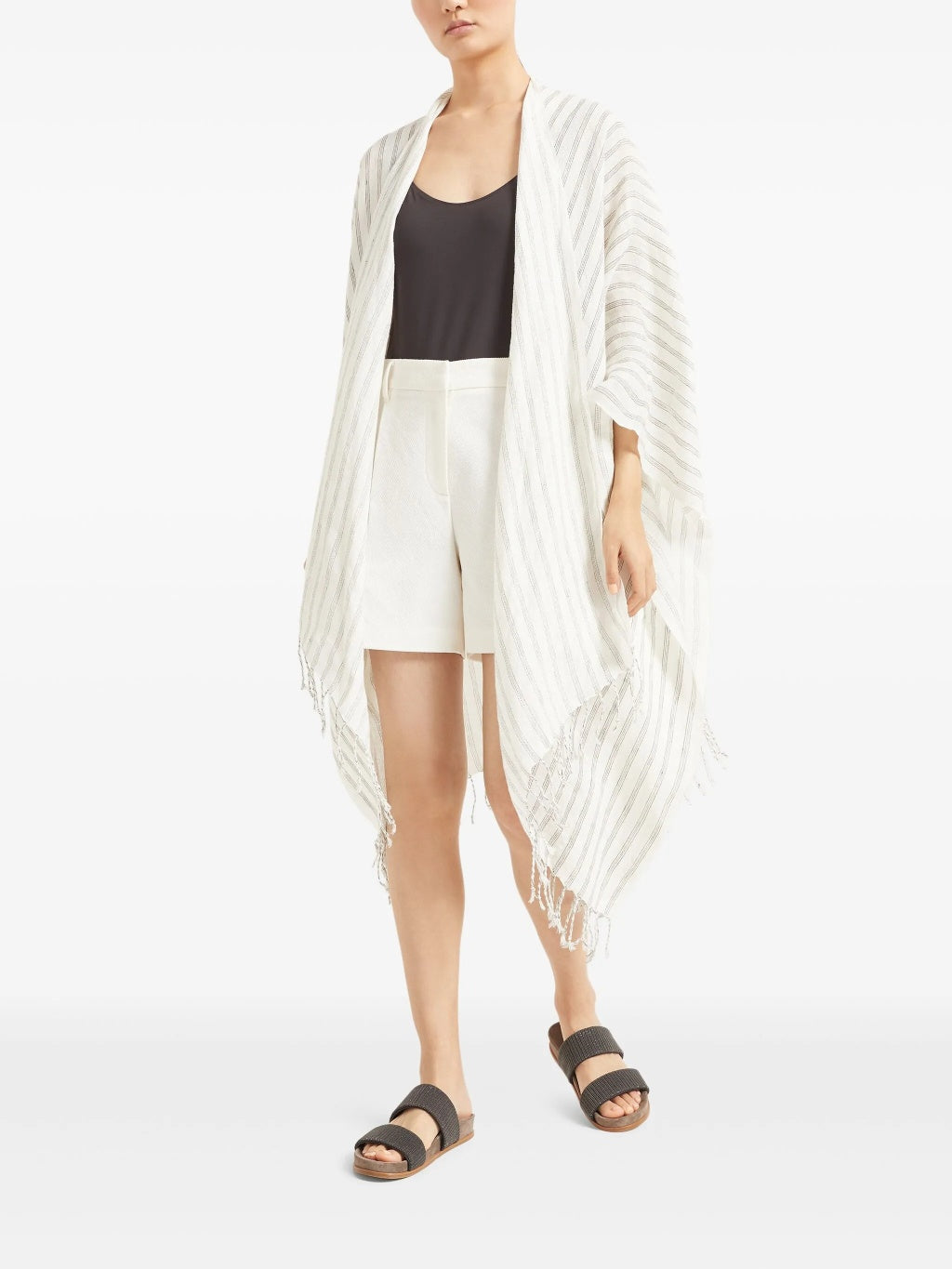 BRUNELLO CUCINELLI WOMEN'S OFF WHITE LINEN SCARF