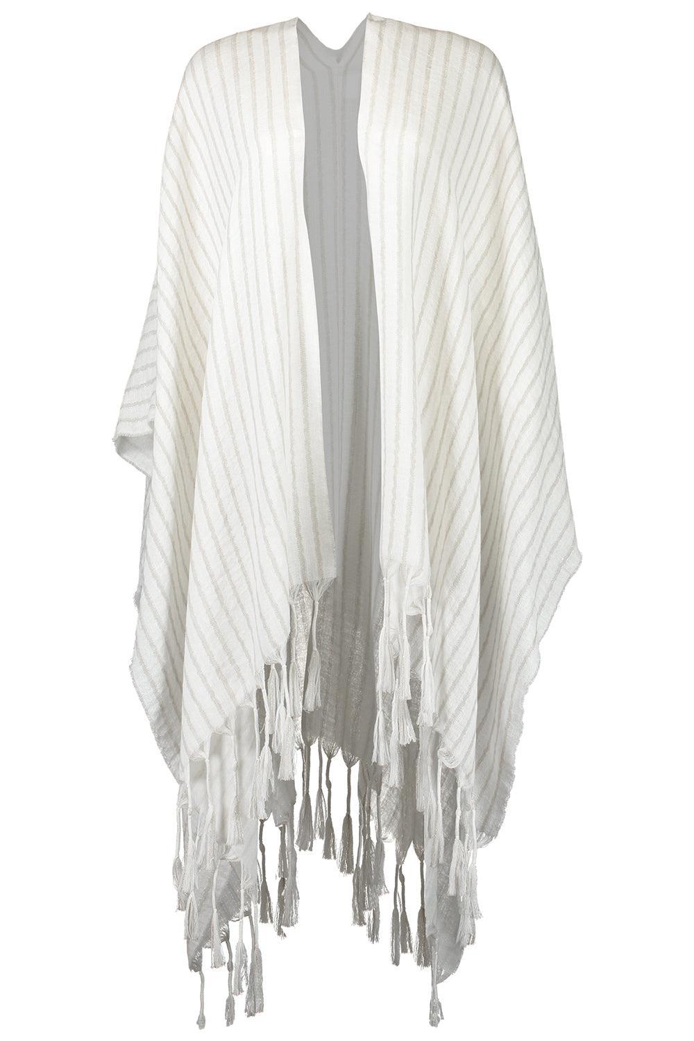 BRUNELLO CUCINELLI WOMEN'S OFF WHITE WOOL LINEN SCARF