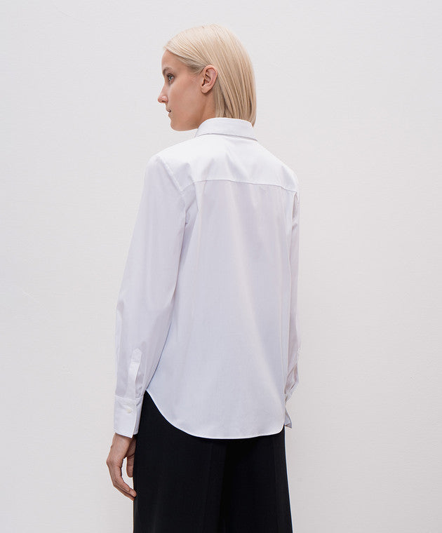 BRUNELLO CUCINELLI WOMEN'S WHITE COTTON BLEND SHIRT