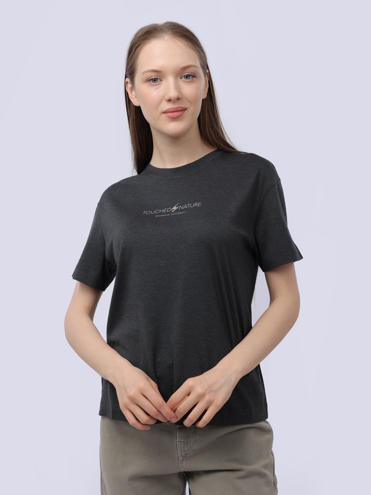 BRUNELLO CUCINELLI WOMEN'S DARK GREY COTTON SHIRT