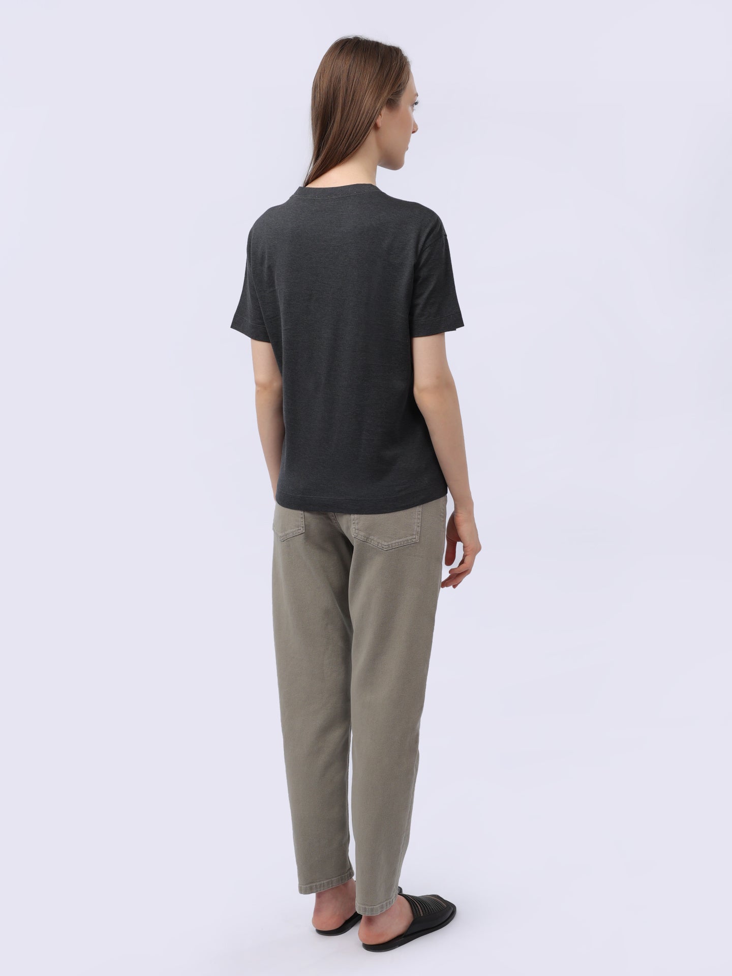 BRUNELLO CUCINELLI WOMEN'S DARK GREY COTTON SHIRT