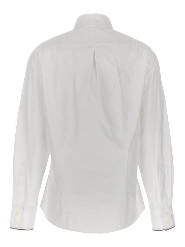BRUNELLO CUCINELLI WOMEN'S WHITE TAILORED COTTON SHIRT