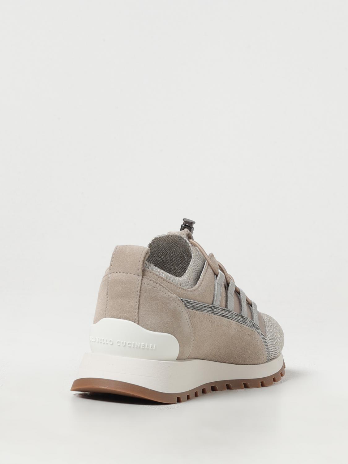 BRUNELLO CUCINELLI WOMEN'S LIGHT BEIGE LEATHER SNEAKERS