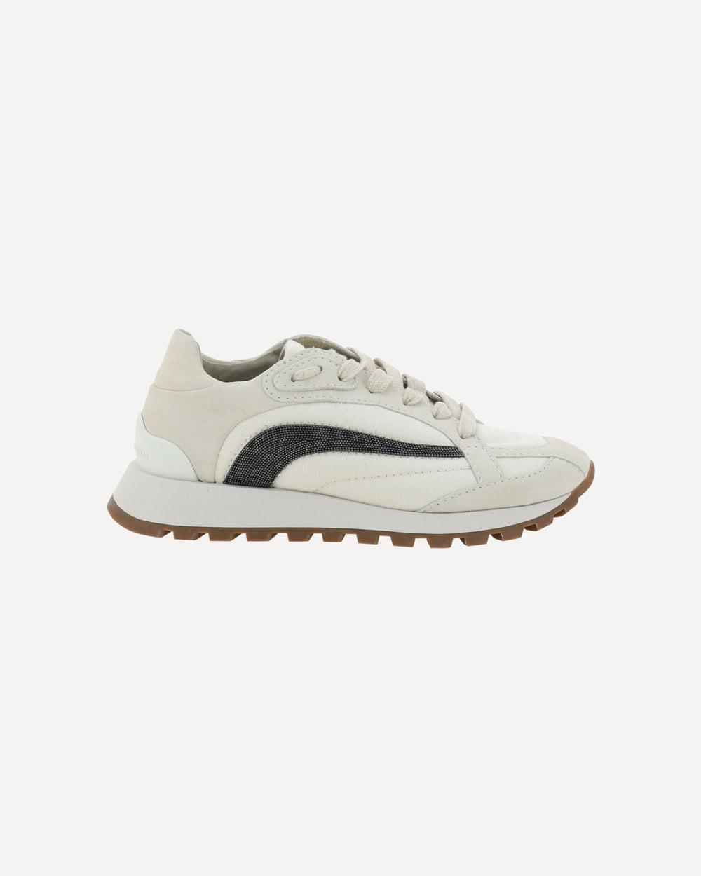 BRUNELLO CUCINELLI WOMEN'S OFF WHITE LEATHER SNEAKERS
