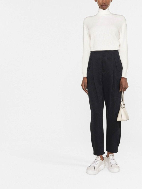 BRUNELLO CUCINELLI WOMEN'S WHITE WOOL TURTLENECK SWEATER