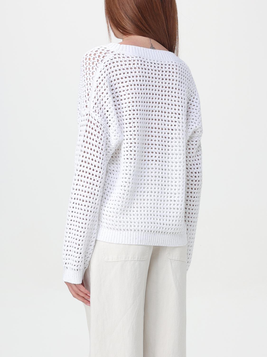 BRUNELLO CUCINELLI WOMEN'S WHITE OPENWORK COTTON SWEATER