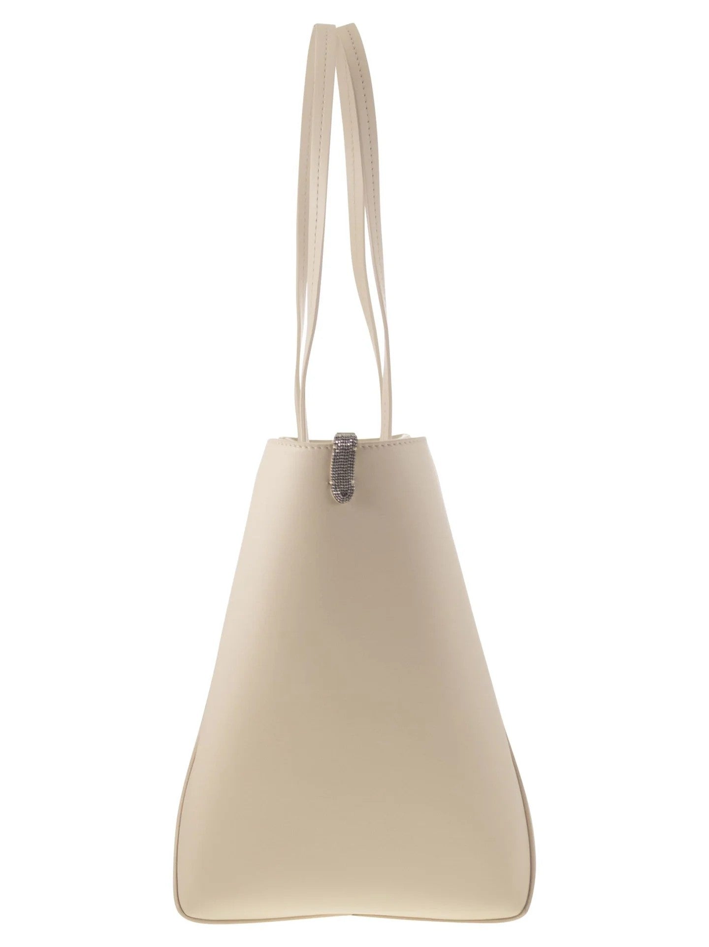 BRUNELLO CUCINELLI WOMEN'S AVORIO LEATHER STRUCTURED TOTE BAG