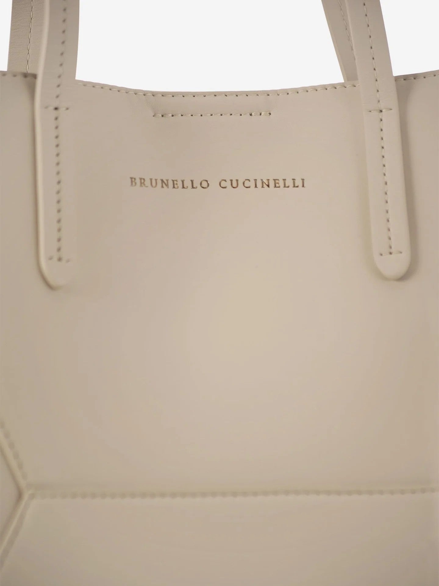 BRUNELLO CUCINELLI WOMEN'S AVORIO LEATHER STRUCTURED TOTE BAG