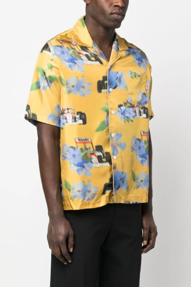 Rhude floral-print silk shirt