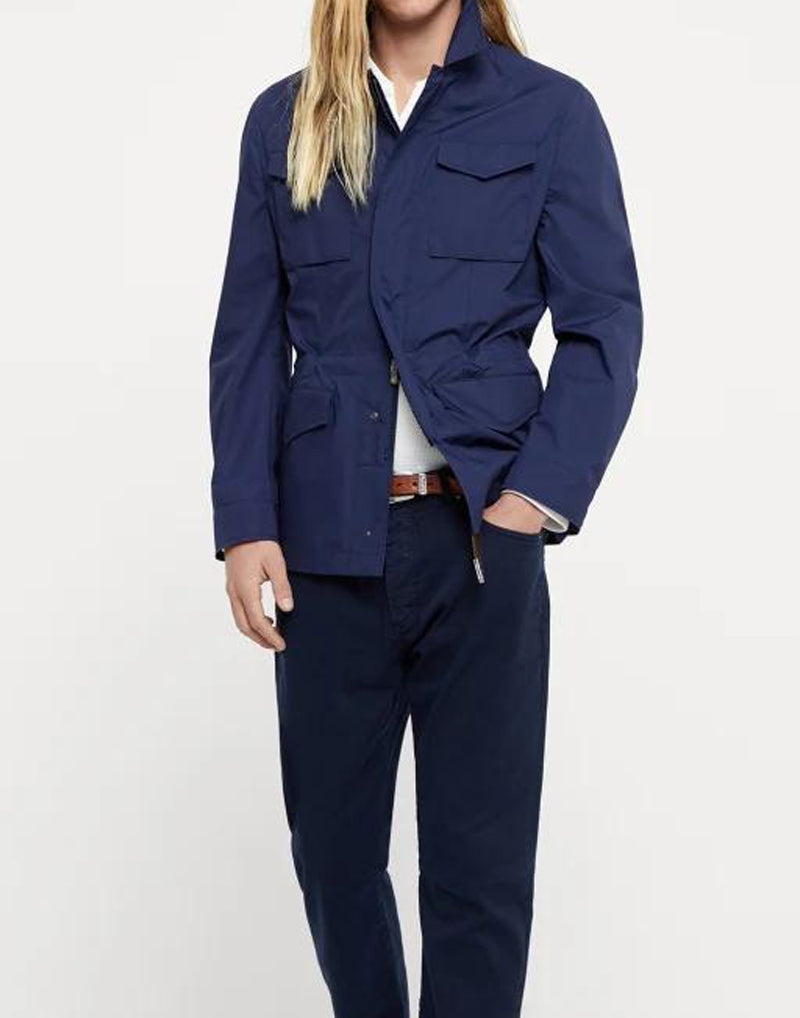BRUNELLO CUCINELLI MEN'S PRUSSIAN BLUE FIELD JACKET