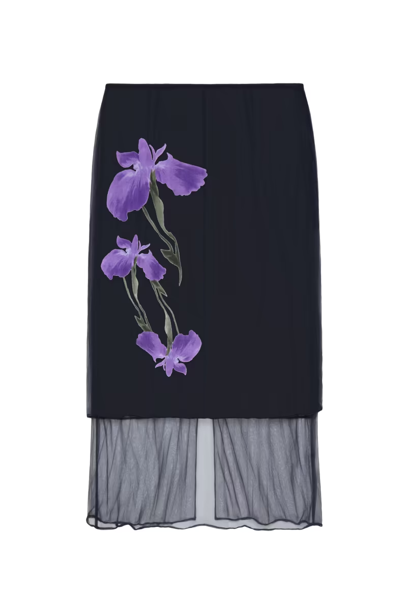Givenchy Midi Skirt_Black/Purple