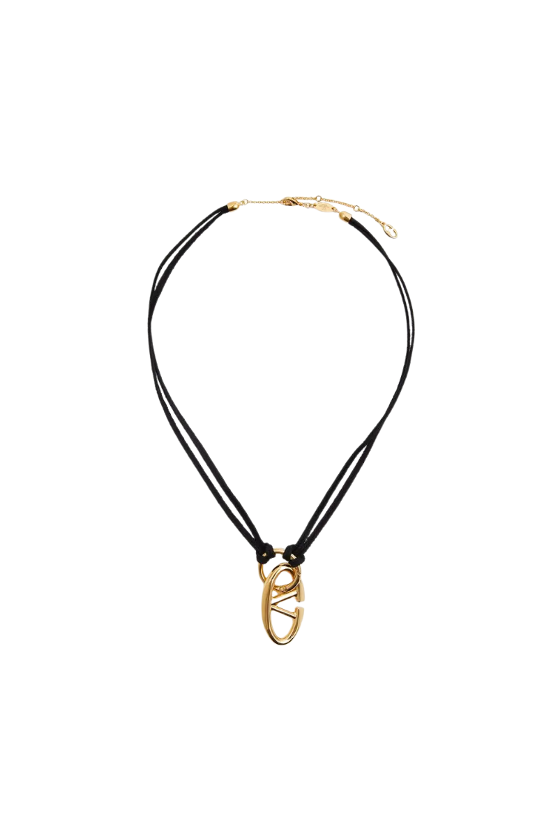 Valentino Garavani 
Vlogo Rope Necklace In Black