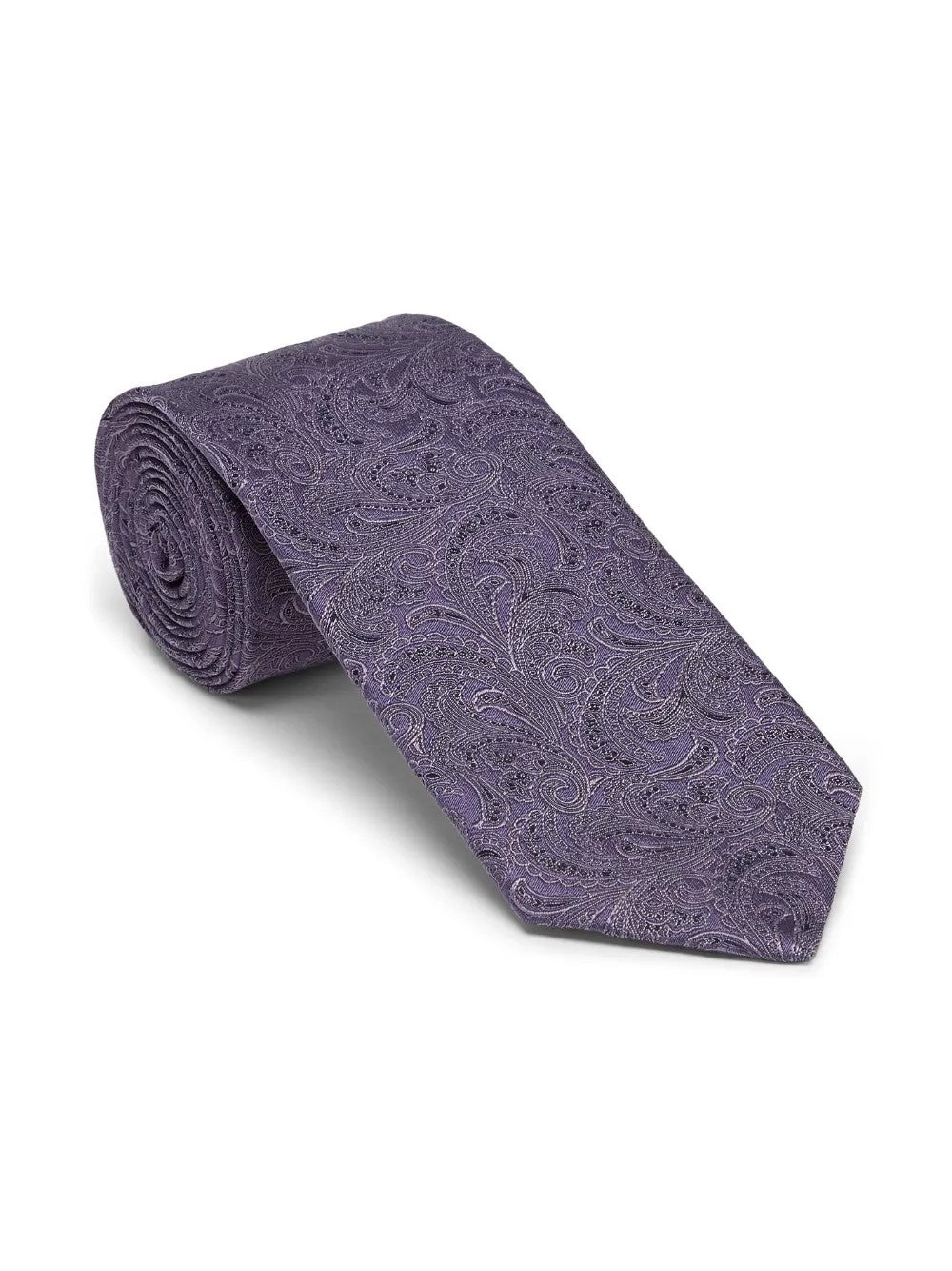 BRUNELLO CUCINELLI MEN'S MAUVE SILK PAISLEY TIE