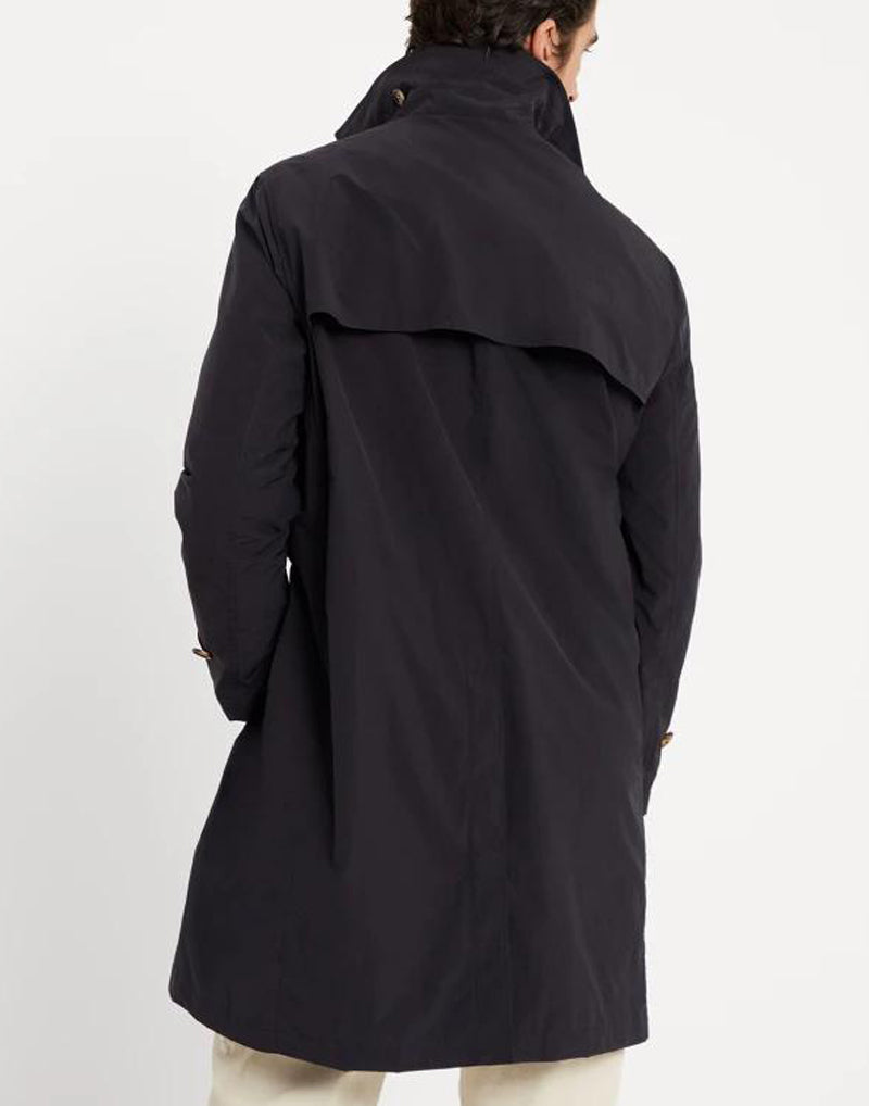 BRUNELLO CUCINELLI MEN'S BLUE TAILORED TRENCH COAT