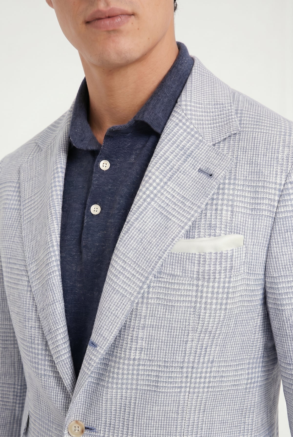 BRUNELLO CUCINELLI MEN'S CELESTE LINEN WOOL DECONSTRUCTED BLAZER