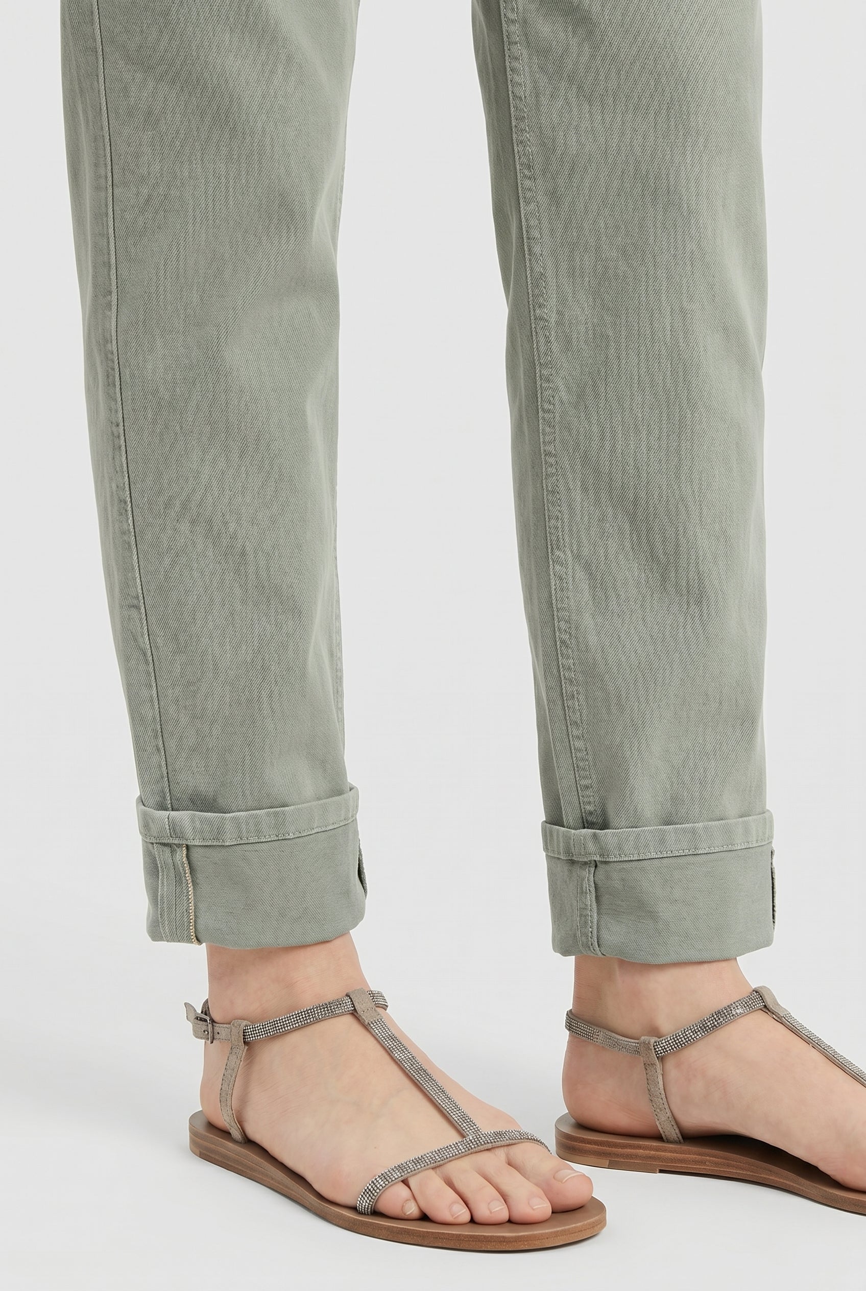 BRUNELLO CUCINELLI WOMEN'S SAGE COTTON RELAXED FIT TROUSERS
