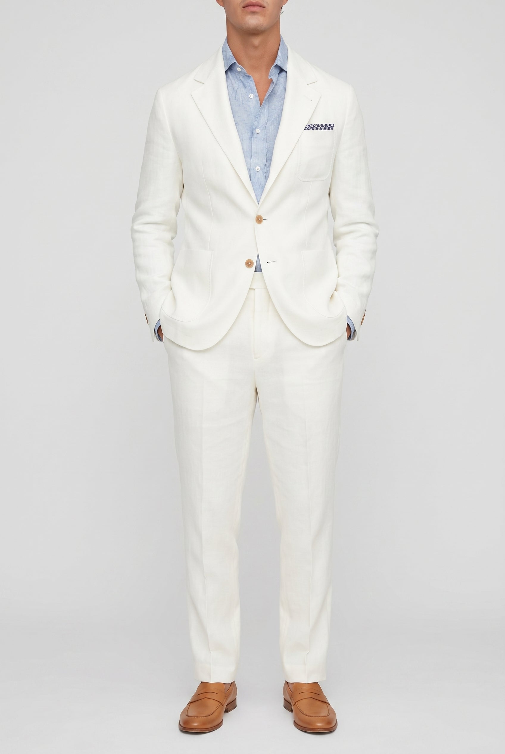 BRUNELLO CUCINELLI MEN'S OFF-WHITE DECONSTRUCTED BLAZER