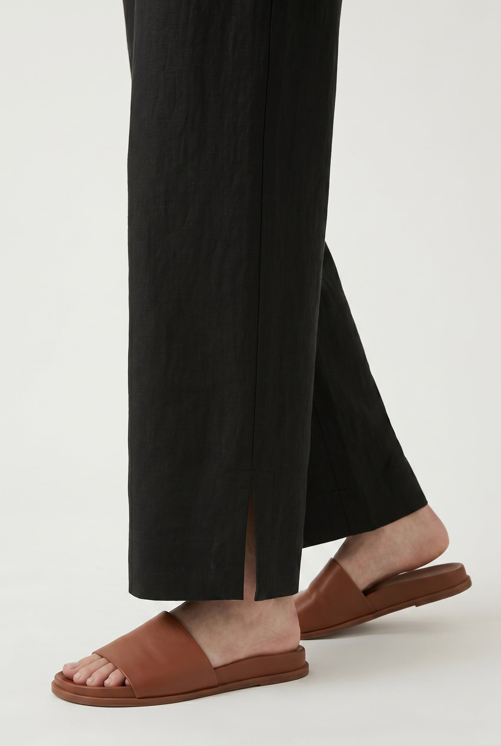 BRUNELLO CUCINELLI WOMEN'S BLACK WIDE LEG COTTON TROUSERS