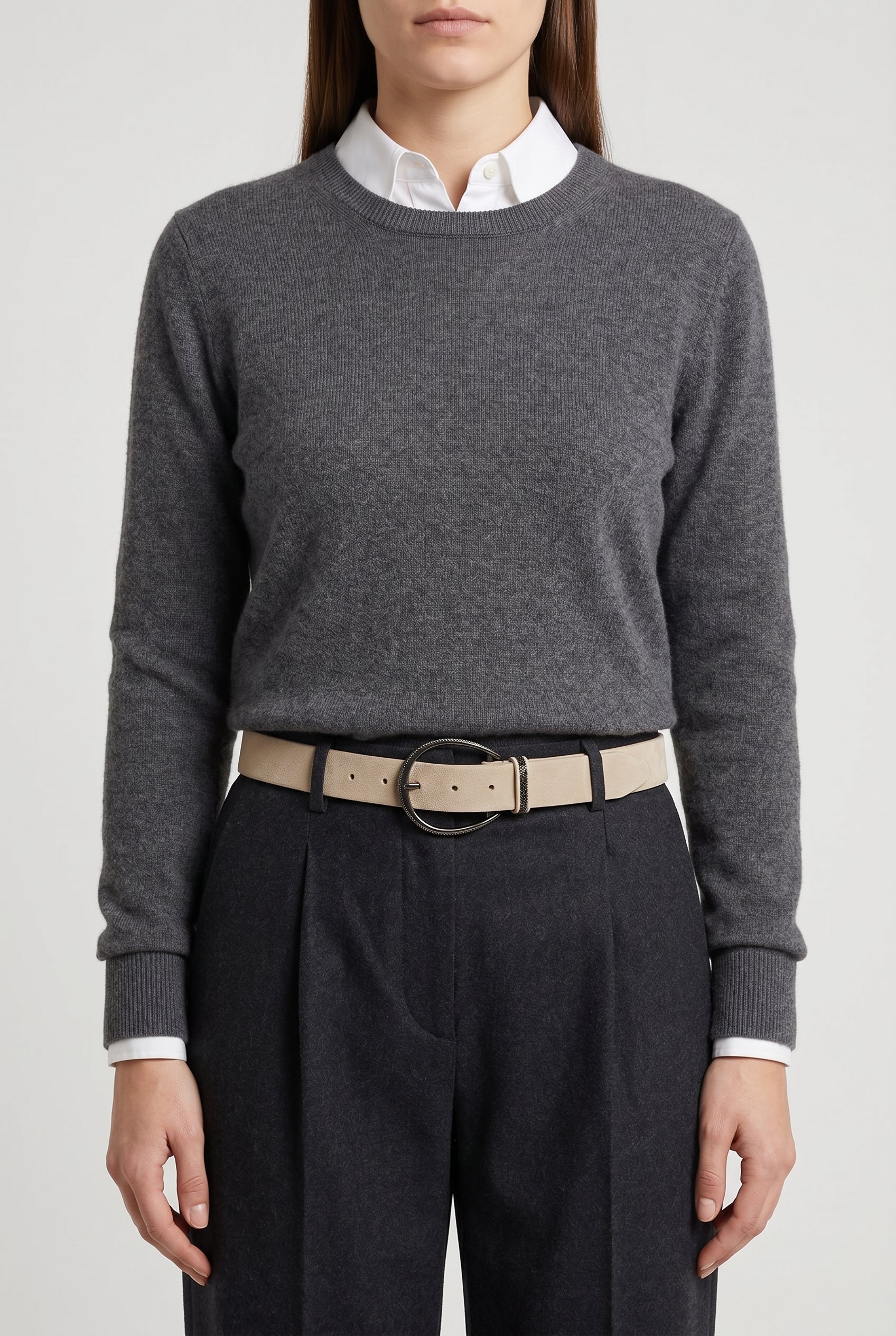 BRUNELLO CUCINELLI WOMEN'S LIGHT BROWN LEATHER BELT