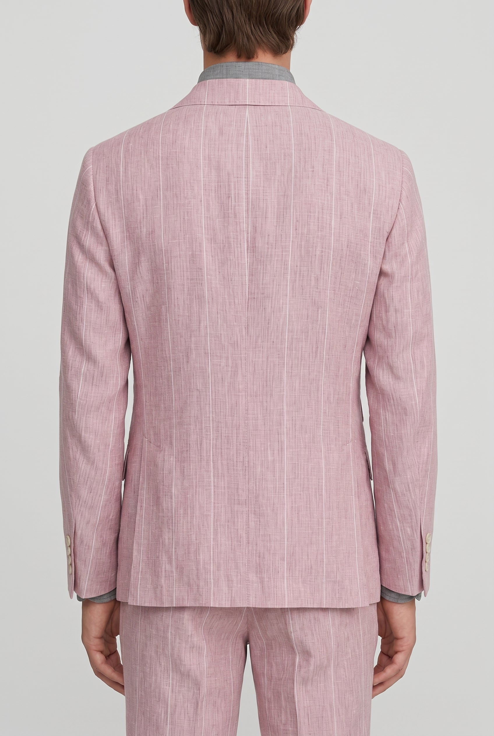 BRUNELLO CUCINELLI MEN'S ROSE LINEN TAILORED SUIT