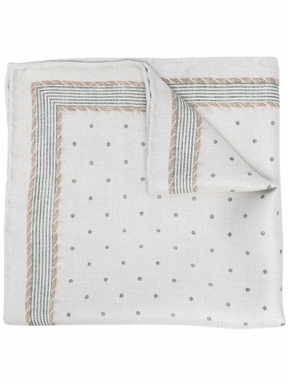 BRUNELLO CUCINELLI MEN'S LIGHT GREY SILK POCKET SQUARE