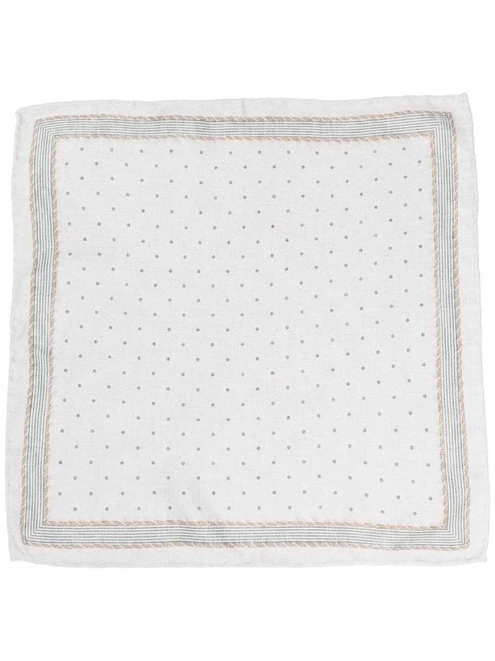 BRUNELLO CUCINELLI MEN'S LIGHT GREY SILK POCKET SQUARE