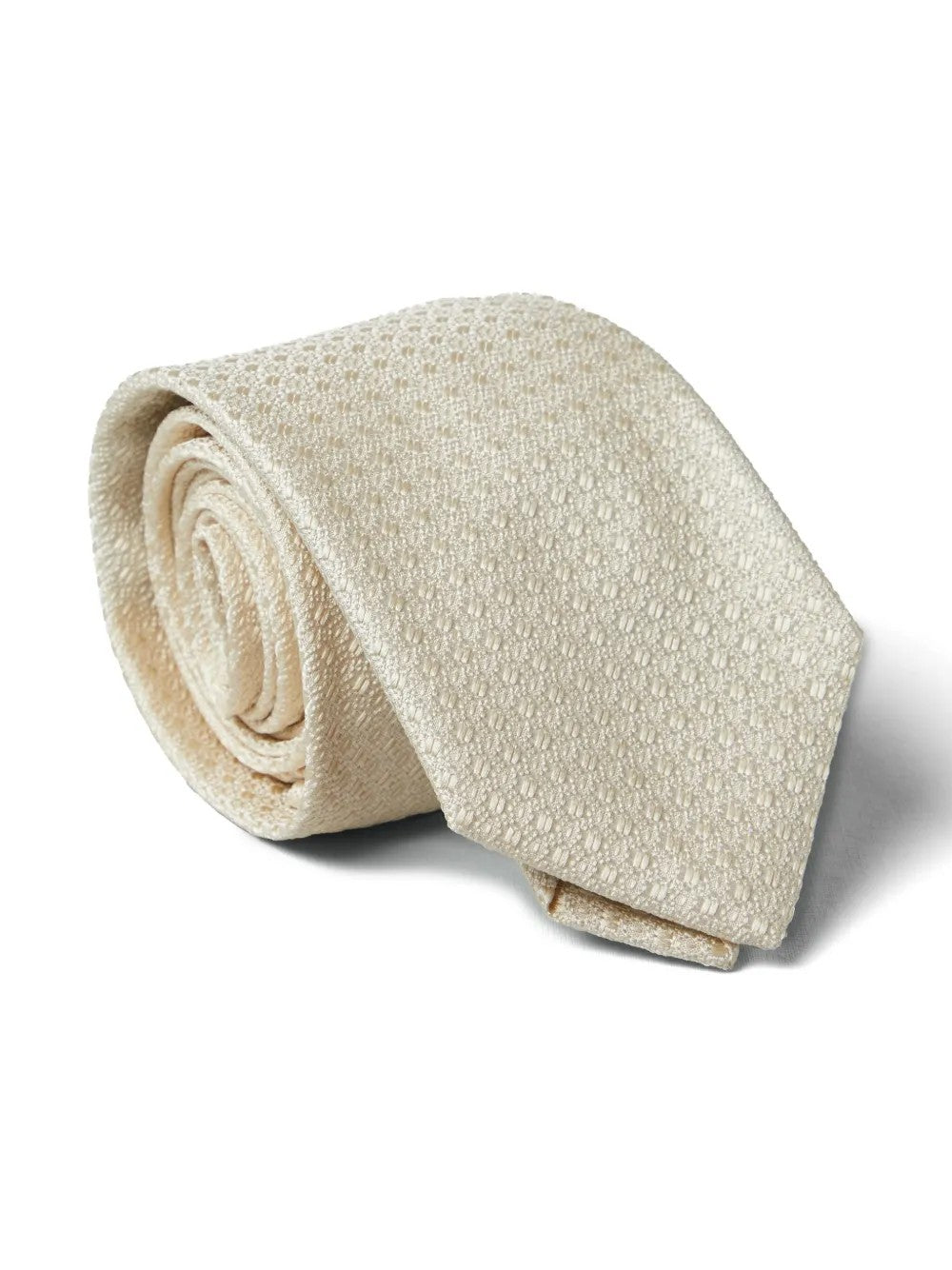 BRUNELLO CUCINELLI MEN'S OFF WHITE SILK TIE