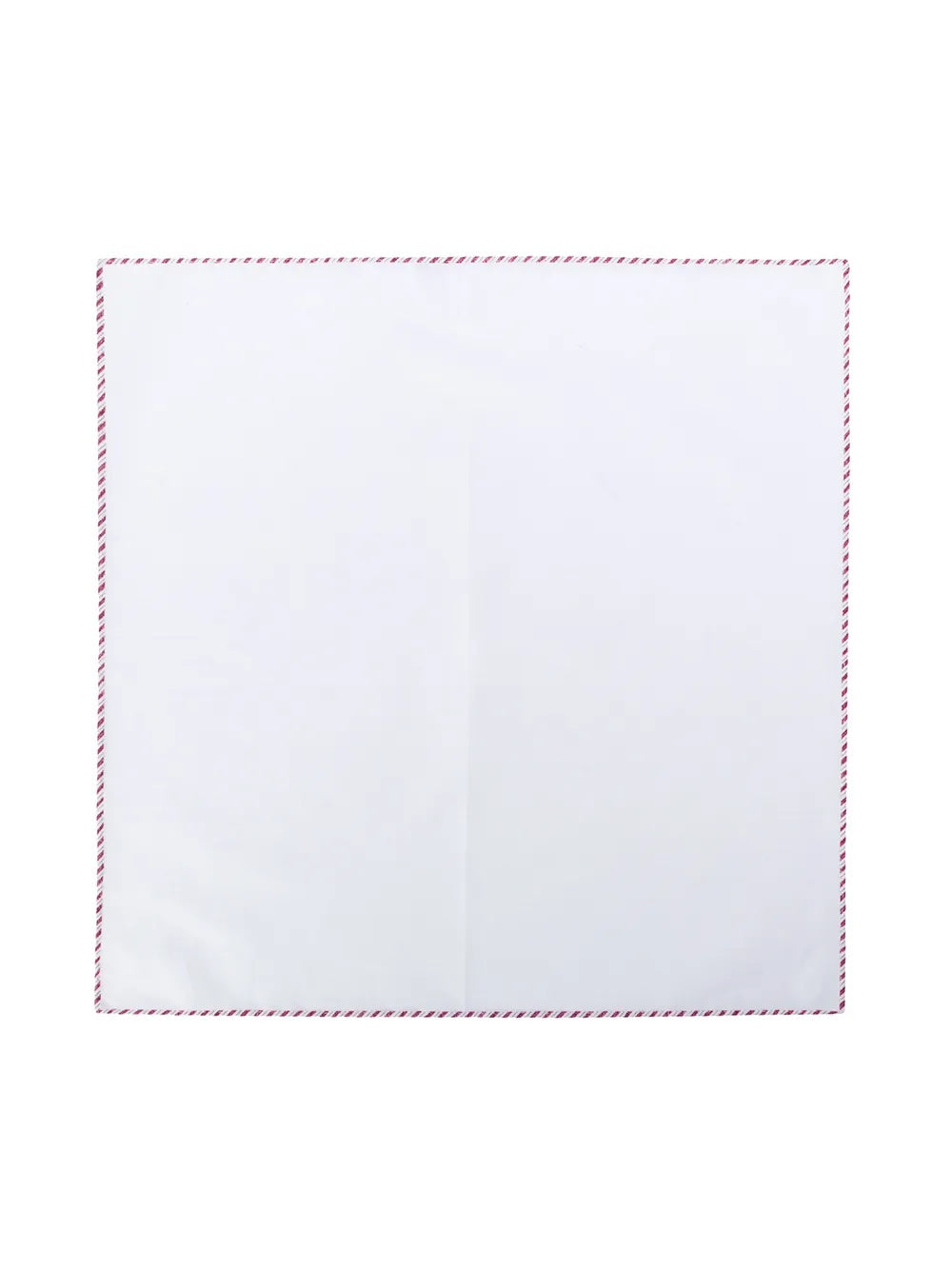 BRUNELLO CUCINELLI MEN'S WHITE POCKET SQUARE WITH STRIPED TRIM