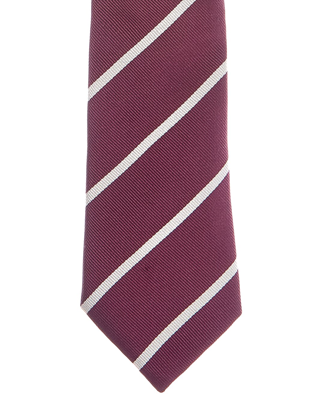 BRUNELLO CUCINELLI MEN'S BORDEAUX SILK STRIPED NECKTIE