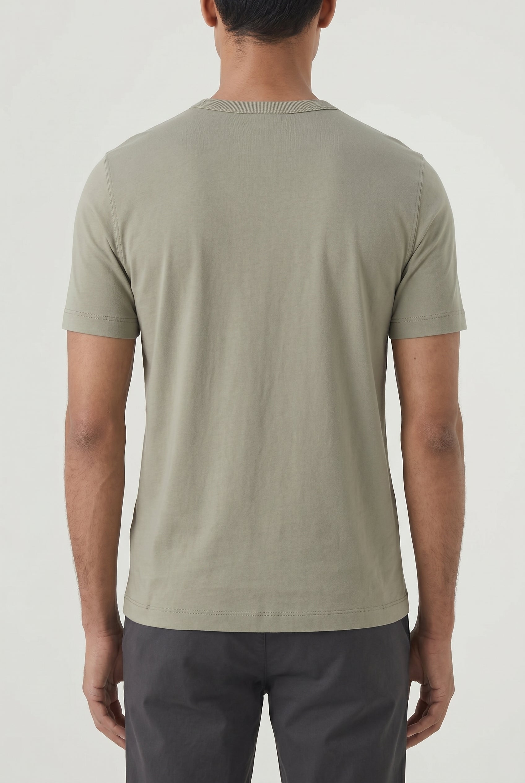 BRUNELLO CUCINELLI MEN'S OLIVE GREEN CREW NECK T-SHIRT