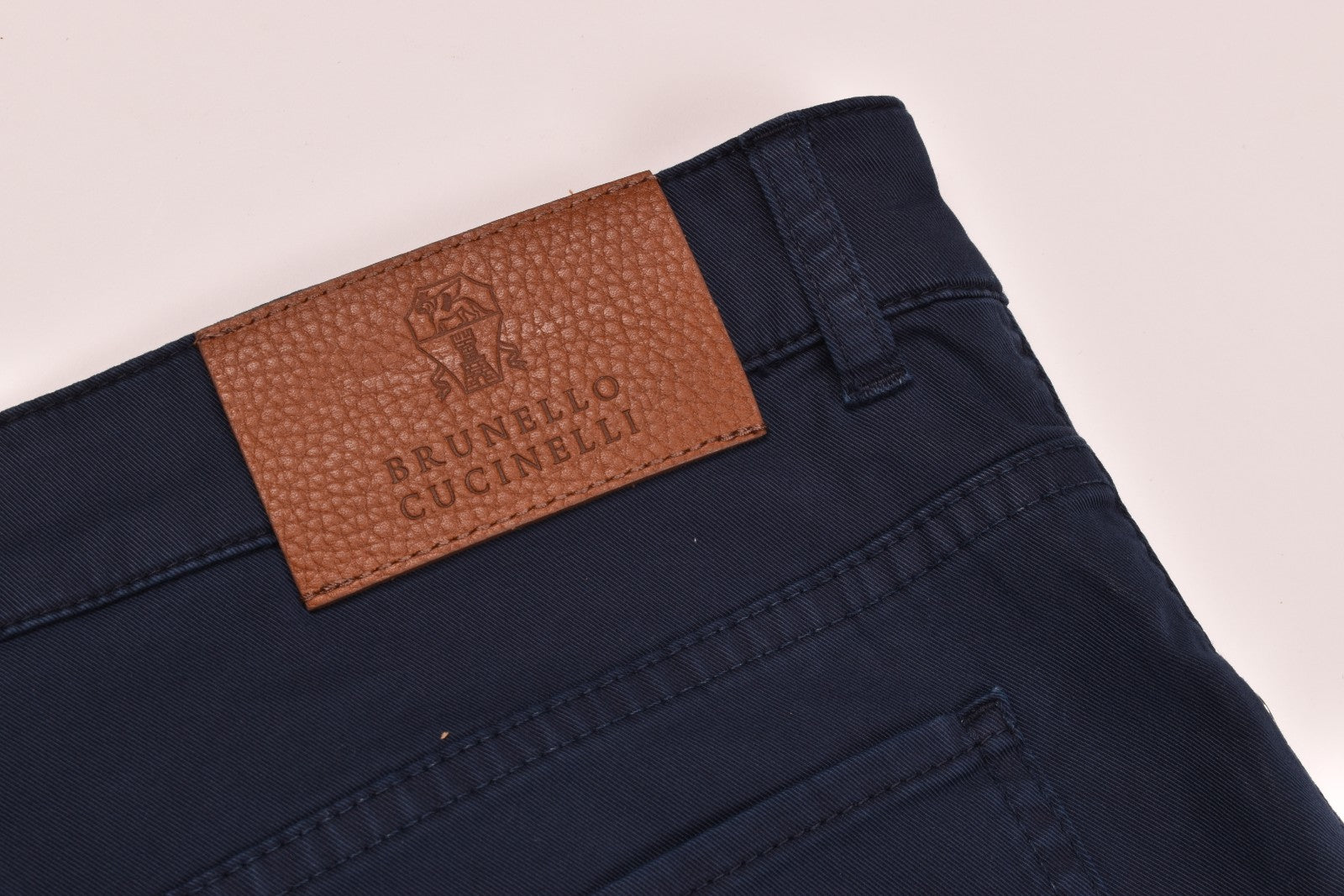 BRUNELLO CUCINELLI MEN'S DARK BLUE SLIM TROUSERS