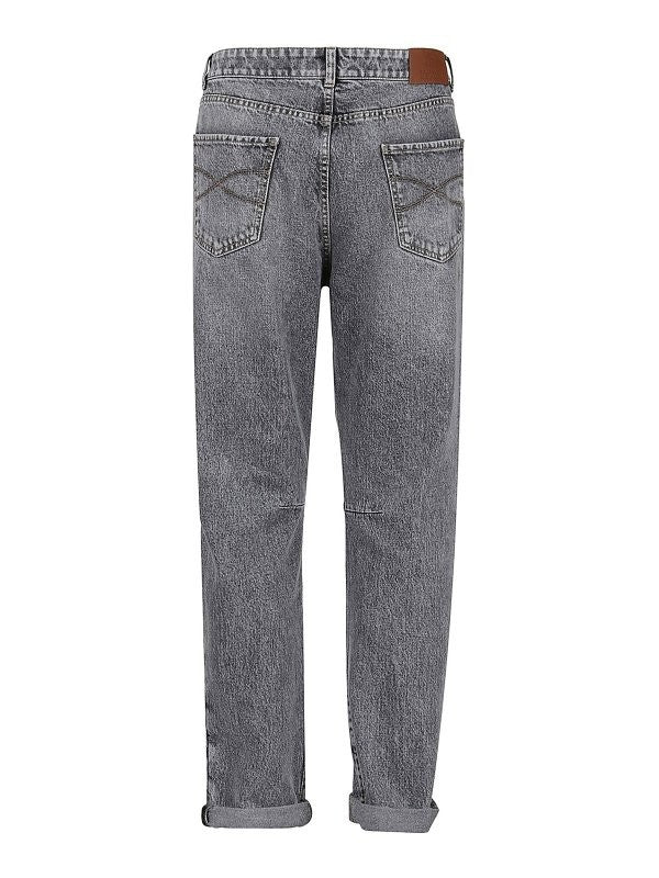 BRUNELLO CUCINELLI MEN'S GREY RELAXED FIT JEANS