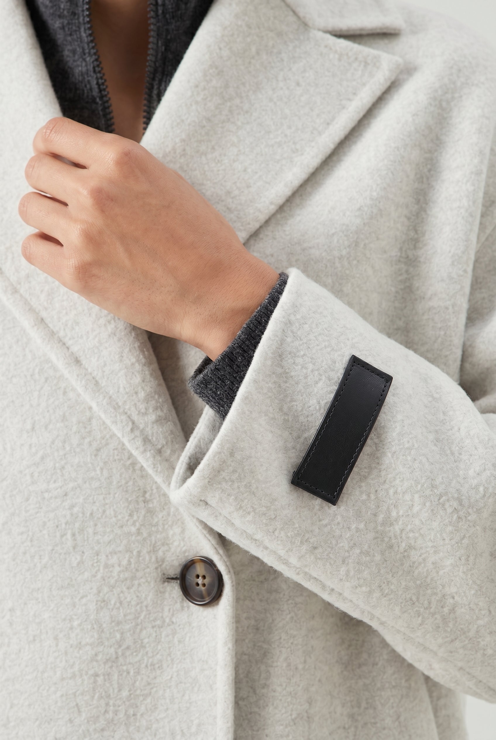 BRUNELLO CUCINELLI WOMEN'S MARBLE DOUBLE-BREASTED WOOL COAT